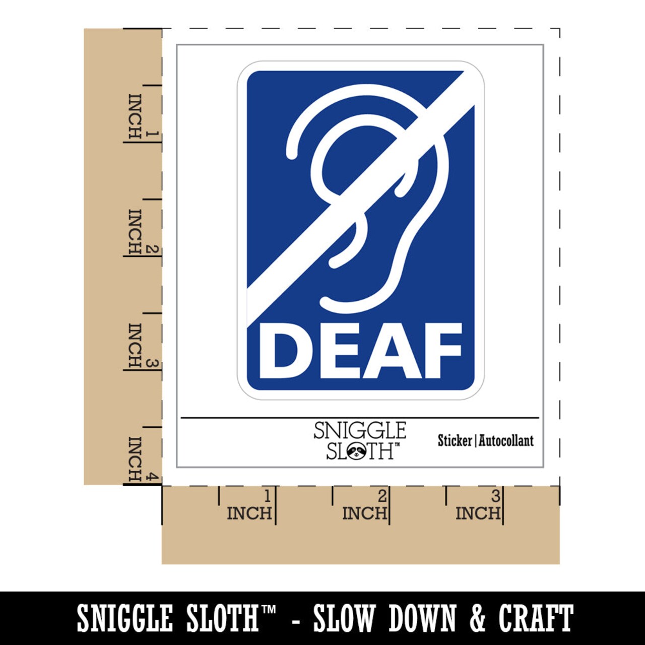 Deaf Hearing Loss Ear Waterproof Vinyl Phone Tablet Laptop Water Bottle Sticker Set - 5 Pack